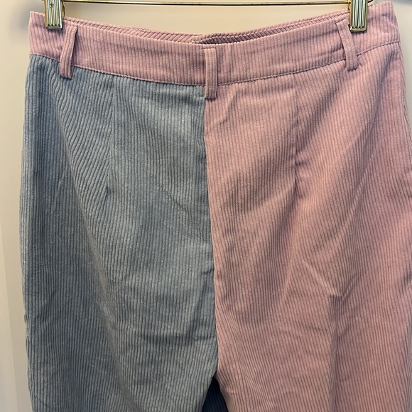 Vintage Salanta corduroy pants Polyester Color Block Purple Blue US 6 - Picture 5 of 10